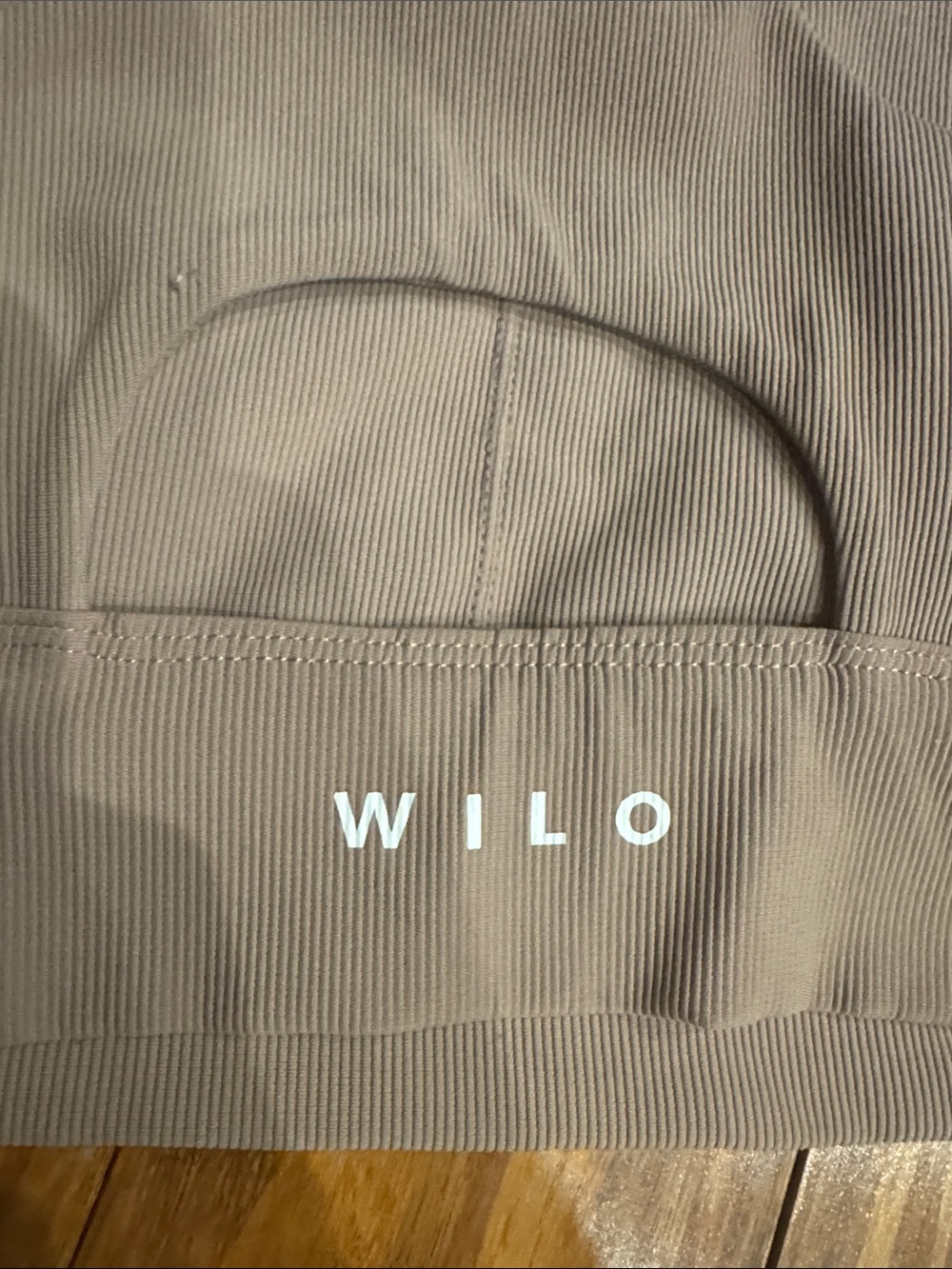 Wilo Ribbed High-Neck Bralette in Taupe - Picture 5 of 5